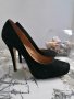 Черни обувки на висок ток, снимка 1 - Дамски обувки на ток - 37215256