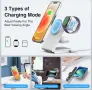3 в 1 Магнитна безжична станция за зареждане 20 W за iPhone 15/14/13/12, Apple Watch, AirPods-черен, снимка 3