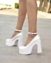 Обувки на ток - бяла кожа - KLS80 , снимка 2