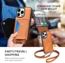 Нов Калъф портфейл кожа с презрамка за iPhone 16 Pro Max 6.9 Айфон кейс, снимка 4