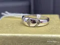 Пръстен бяло злато 750, диаманти. Размер 17мм., снимка 4