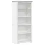 vidaXL Етажерка за книги BODO бяла 82x40x173 см бор масив 5 нива, снимка 1
