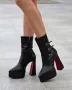 Боти на ток - черна кожа - YSV3, снимка 2