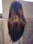 Учебна фризьорска глава 65-70  см тъмно кестеняво , снимка 7