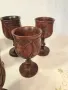 колекция абаносови африкански чаши  дърворезба 7/3, снимка 2