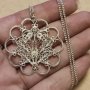 Стар сребърен синджир с висулка филигран (160), снимка 2
