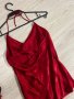 Червен сатенен топ с гол гръб ZARA, снимка 4