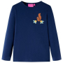 Детска тениска с дълъг ръкав, нейви синьо, 128（SKU:13517