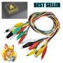 10 бр. тестови кабели със сонди първокласни електрически щипки тип крокодил в 5 цвята кабелни връзки, снимка 10