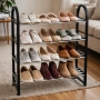 Етажерка за обувки на 4 нива до 12 чифта - стилна и здрава, снимка 2