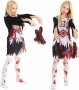 Костюм на ужасяваща зомби мажоретка за момичета, за Хелоуин, костюм на мажоретка за деца с чорапи, снимка 3