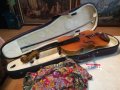 цигулка с лък и куфар-внос англия 0102221909, снимка 1 - Струнни инструменти - 35638839
