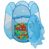 Детска палатка синя и 100 топки, снимка 3 - Играчки за стая - 30993666