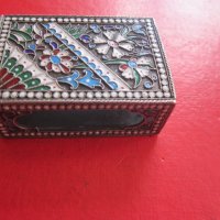Руска сребърна кутия кибритник с емайл Царска Русия, снимка 11 - Други ценни предмети - 36693390