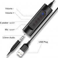 Нови USB слушалки с микрофон за офис, работа, бизнес с шумопотискане, снимка 2 - Слушалки и портативни колонки - 38686428