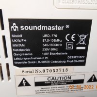 Soudmaster URD-770 CD FM Alarm Clock, снимка 14 - Други - 36665893