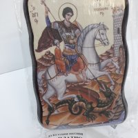 Луксозна икона на платно на Свети Георги Победоносец- Мат вариант Пастел., снимка 5 - Икони - 40528066