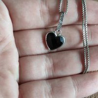 Сребърен синджир с висулка Сърце (264), снимка 4 - Колиета, медальони, синджири - 44351509