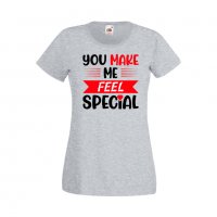 Дамска тениска Свети Валентин You Make Me Feel Special 1, снимка 2 - Тениски - 35649493