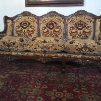 Старинна италианска барокова гарнитура, снимка 9 - Дивани и мека мебел - 39315925