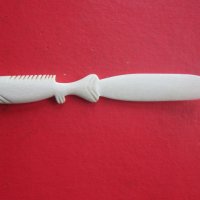 Страхотен нож от слонова кост 19 век, снимка 1 - Колекции - 37853499