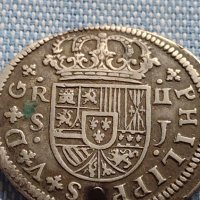 Сребърна монета 2 реала 1723г. Филип пети Севиля Испания 14943, снимка 7 - Нумизматика и бонистика - 42900582