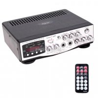 Караоке домашен аудио усилвател MA-009, FM, SD, USB 2x30W 220V, снимка 4 - Ресийвъри, усилватели, смесителни пултове - 38375394