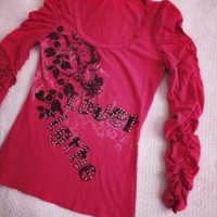 Розова блузка, S размер, снимка 2 - Блузи с дълъг ръкав и пуловери - 30385459