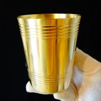 Старинна чаша от месинг 9.5 см., снимка 4 - Чаши - 31768736
