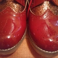 Дамски ежедневни обувки от червен лак с връзки , снимка 3 - Дамски ежедневни обувки - 30539177