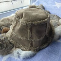 дамска зимна шапка естествена кожа двулицева, снимка 1 - Шапки - 31096660