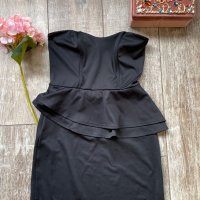 Страхотна пеплум черна еластична официална вечерна къса коктейлна рокля , снимка 10 - Рокли - 35788836