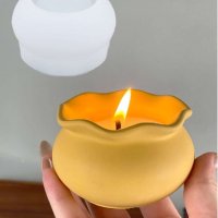 3D Купичка с къдрички купа саксия кашпа бурканче буркан ваза силиконов молд форма гипс смола декор , снимка 3 - Форми - 44188802