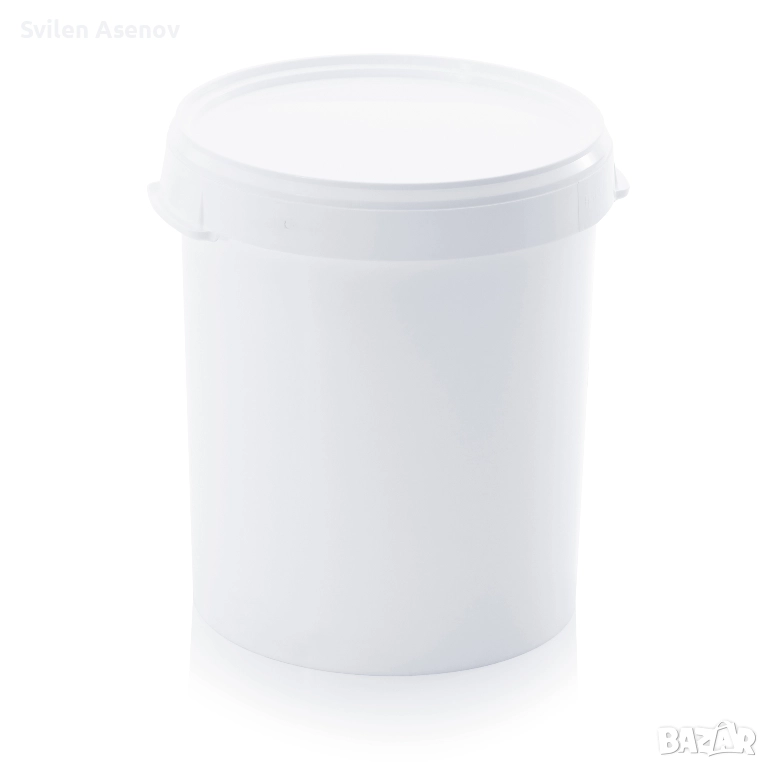 Пластмасова кофа 32л, Кръгла с капак, без дръжка, снимка 1