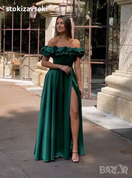 Сатенена дамска рокля Различни цветове , снимка 1