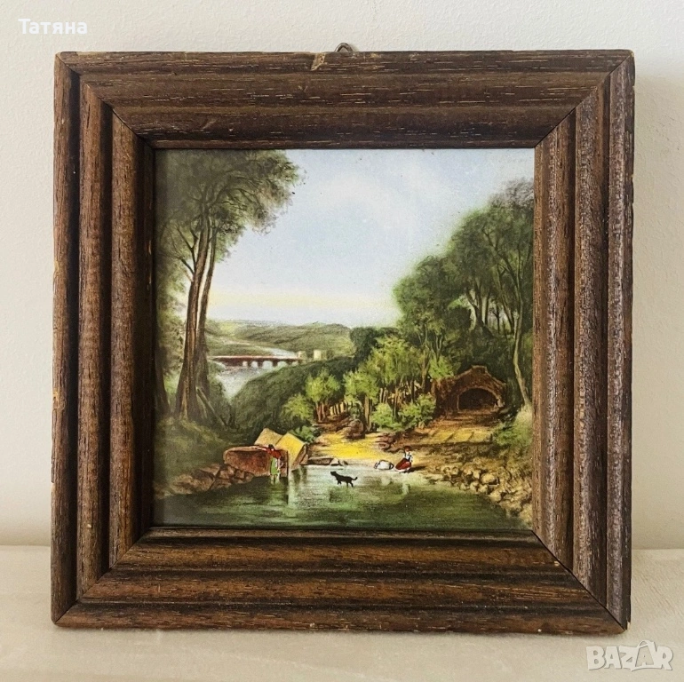 Винтидж керамична плочка, Villeroy & Boch, живопис, снимка 1