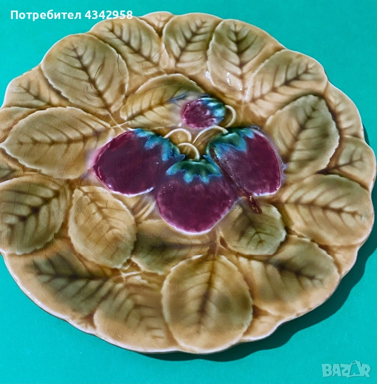 Антична френска чиния. 1920-1950г., снимка 1