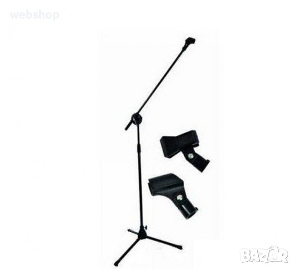 Стойка за микрофон MOD100, алуминиева, 2 бр. държачи за микрофон, 0,7m-1,3m, снимка 1