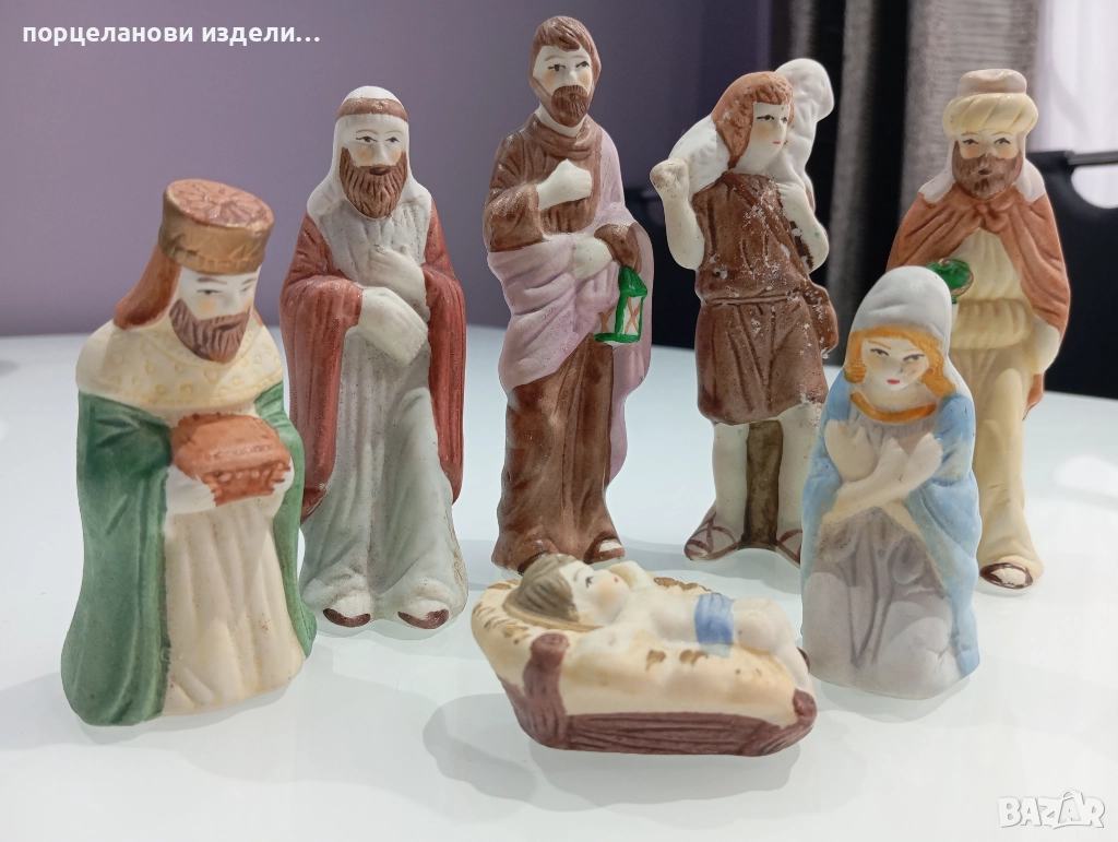 Порцеланови стари статуетки Рождество Христово, снимка 1