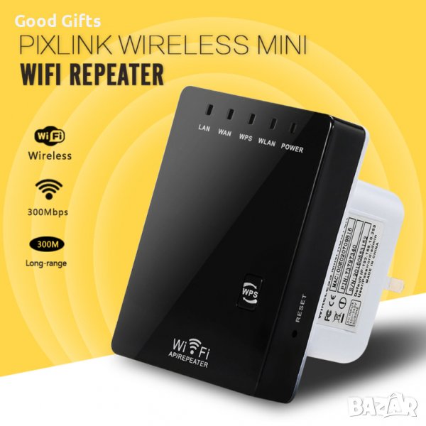 Безжичен WiFi Repeater - WR-02 300 Mbps Wireless-N Mini Router, снимка 1