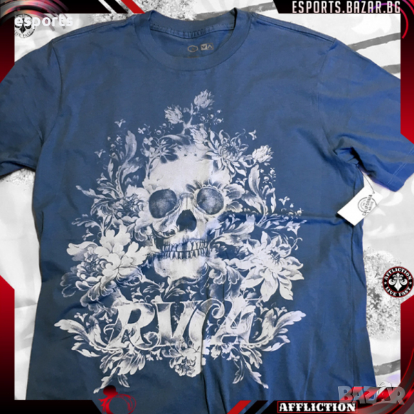 Мъжка тениска RVCA Blue Skull размер М, снимка 1