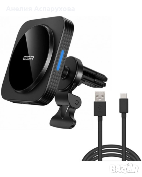 Стойка и зарядно за кола ESR - HaloLock, MagSafe, Air Vent, снимка 1