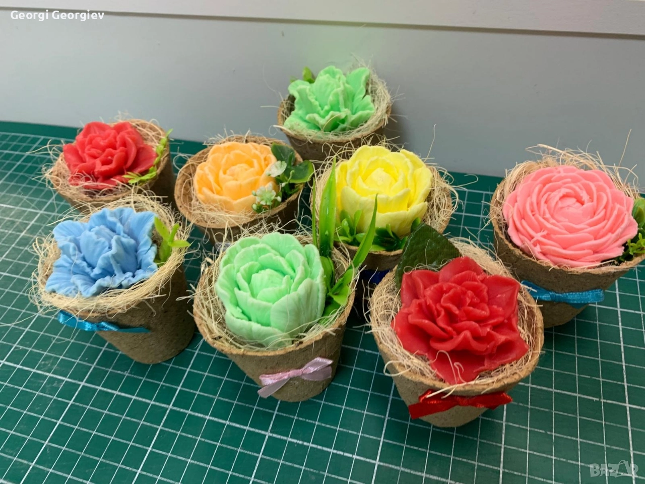 цветя изработени с глицеринов ароматен сапун и Българска роза 🌹 Стара Загора Център., снимка 1