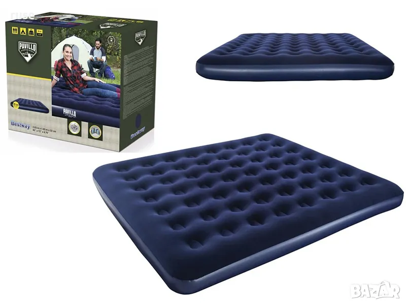 НОВИ! Надуваем матрак легло двоен голям Bestway 203x183x22см, снимка 1