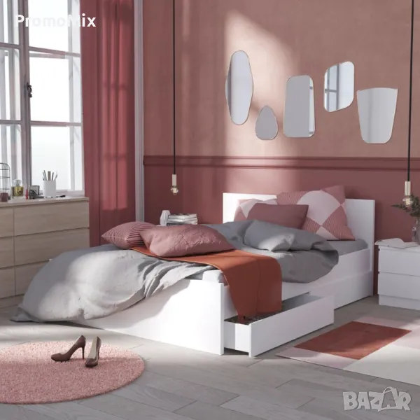 Легло Infinikit‎ Haven ‎3185L24T-ECR 140х200см рамка за легло приста с 2 чекмеджета, снимка 1