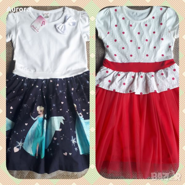 Две нови рокли бълг.произв., 6- 7- 8 год., снимка 1