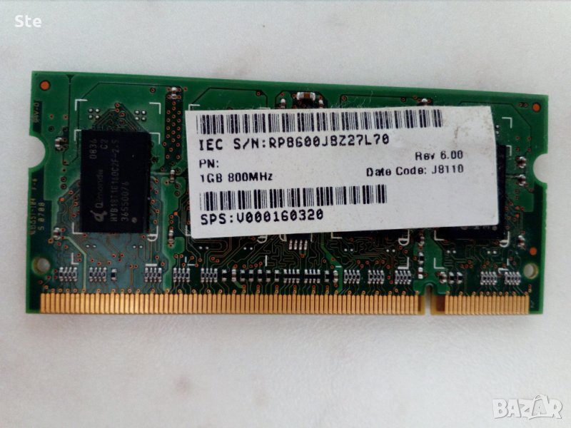 1gb ddr2 800mhz памет sodimm, снимка 1