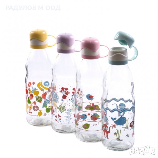 Детска стъклена бутилка за вода Luna Dekor 0.5 литра / 201899, снимка 1