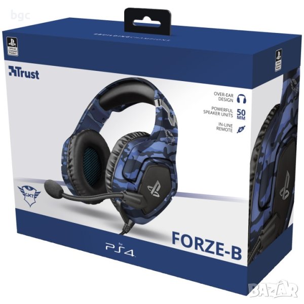 НОВИ Слушалки Gaming Trust GXT 488 FORZE-B, Blue, Официално лицензирани за PlayStation 4, снимка 1