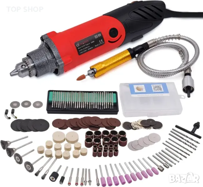 Прав шлаиф и дремел с 170 аксесоара от GOXAWEE G1337C- 170, снимка 1